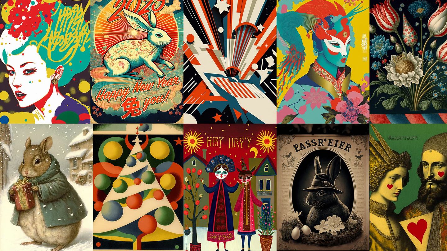 Holiday Postcards in Midjourney, cover