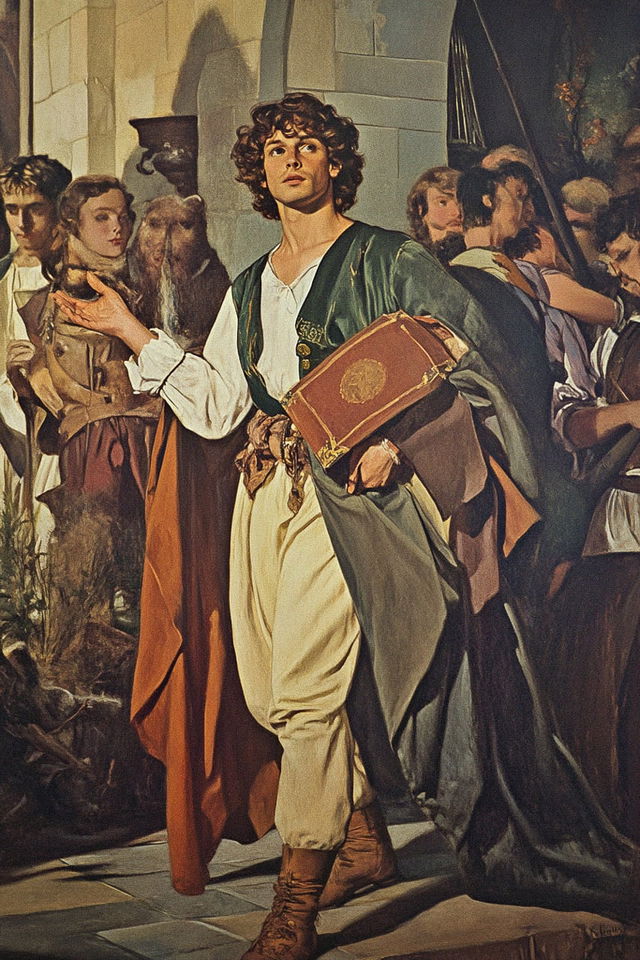 1970 Vanity Fair magazine cover reimagined as Renaissance painting, showcasing Midjourney prompt techniques and artistic styles.