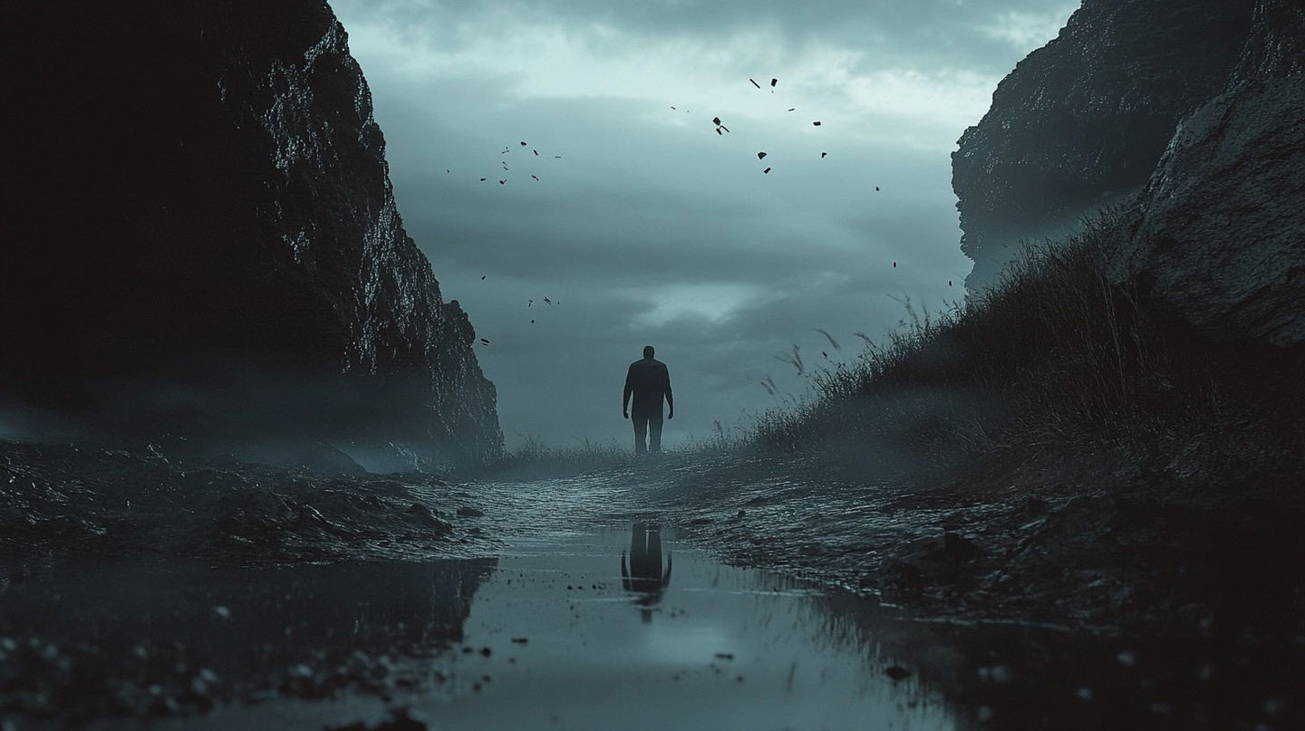 Cinematic shot from sci-fi movie using Midjourney prompt for unique visual style and atmosphere.