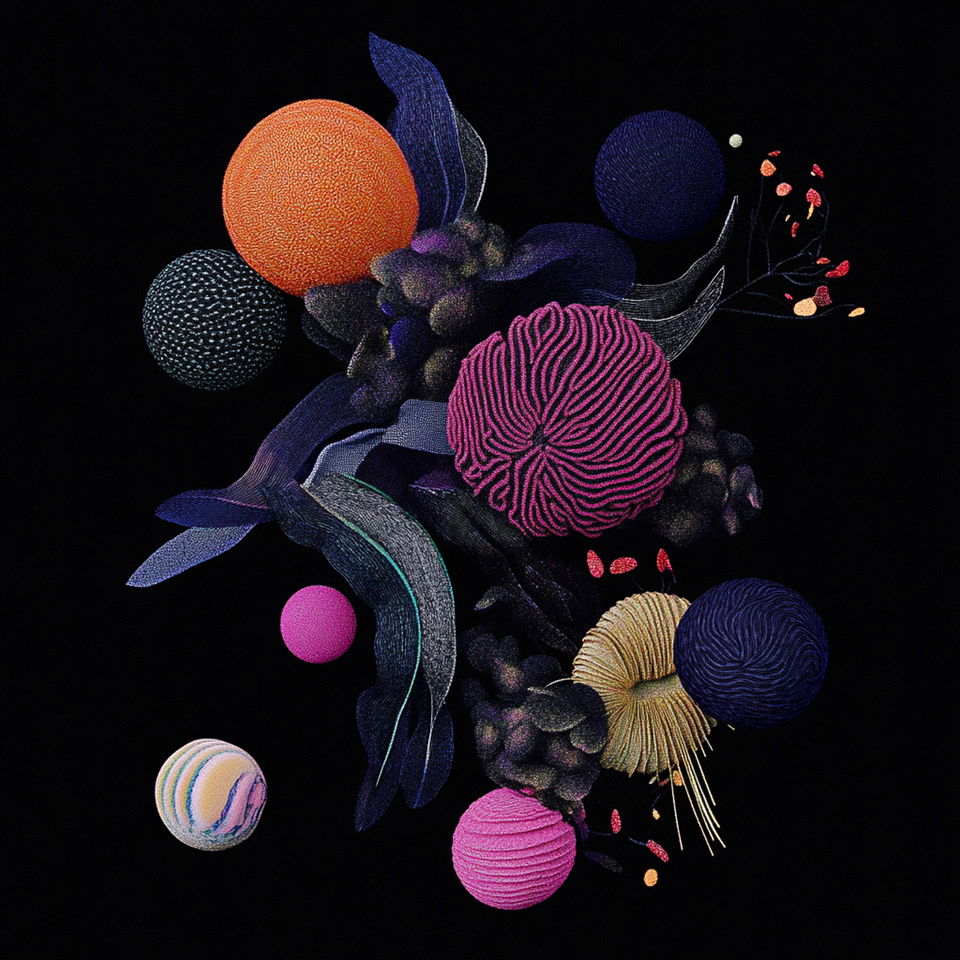 Abstract 3D render using Midjourney prompt with SREF code for unique visual styles in AI art generation.