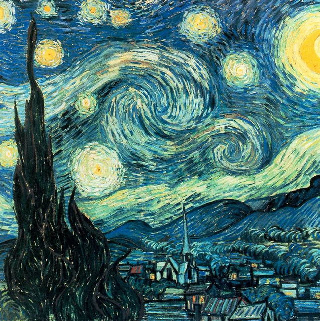 Vincent van Gogh's The Starry Night fragment illustrating prompt engineering in Midjourney for unique visual styles.