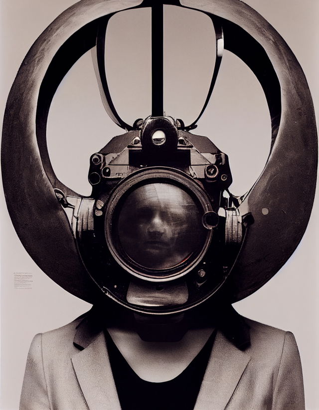 Midjourney prompt engineering showcasing iterative image generation with unique fashion design and style swaps, inspired by pinhole photography.