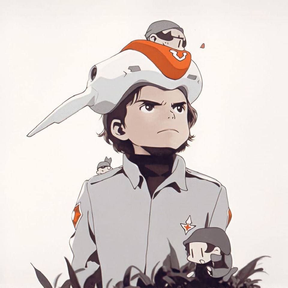 Anime character with unique helmet design, showcasing Midjourney prompt techniques for Niji 5's Cute style.
