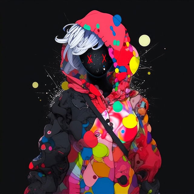 Party girl in nightclub, colorful hoodie, digital art, Niji 5, Midjourney prompt engineering, anime aesthetics, --stylize parameter.