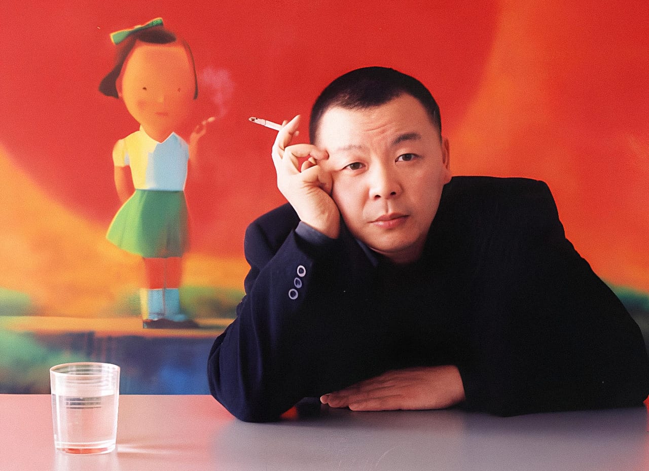 Liu Ye's art style represented in Midjourney prompt, showcasing symbolism and minimalism, influenced by Bauhaus, niji 6 techniques.