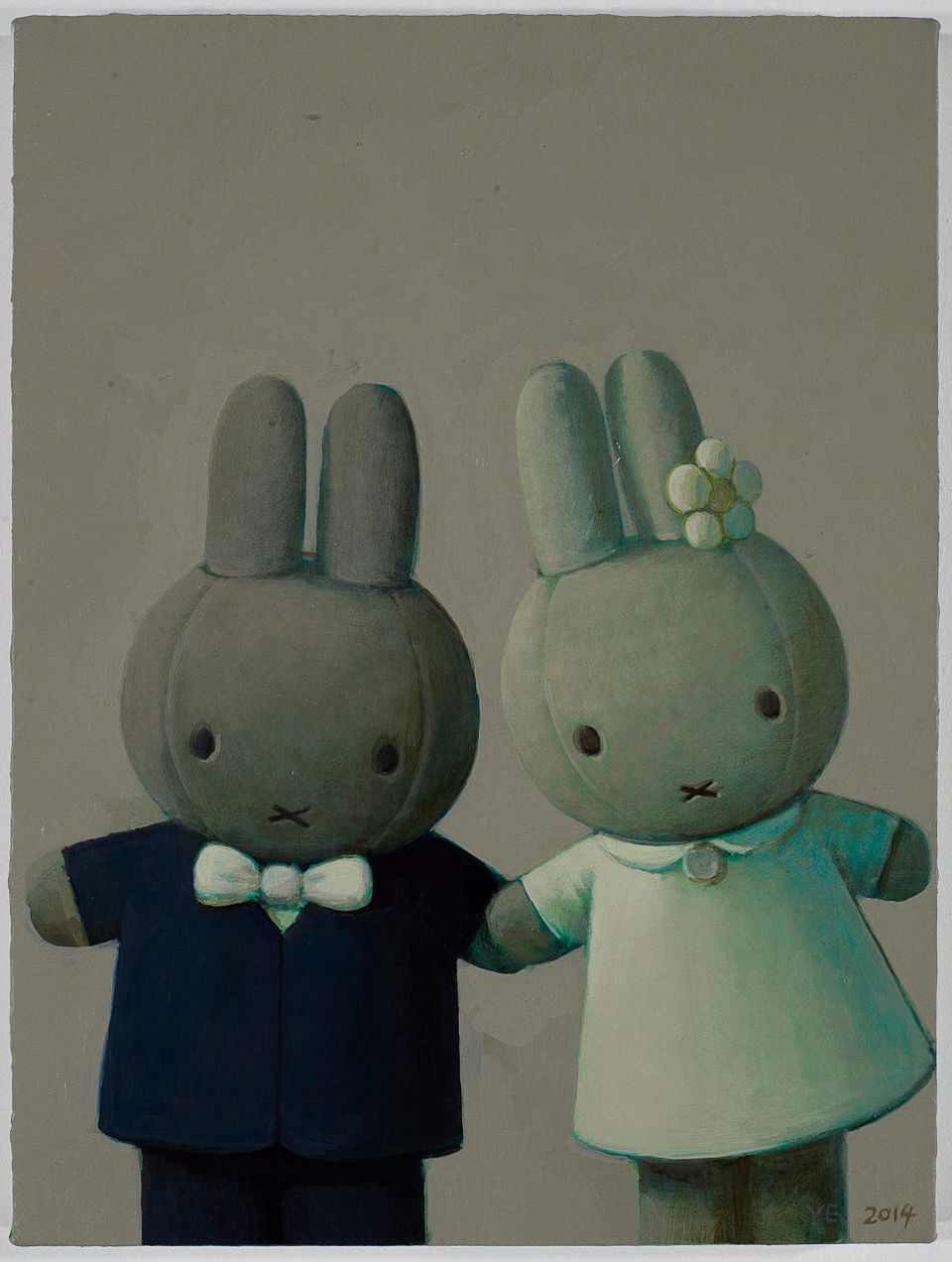Miffy Getting Married (2014) artwork by Liu Ye, showcasing Midjourney prompt engineering for text-to-image generation.
