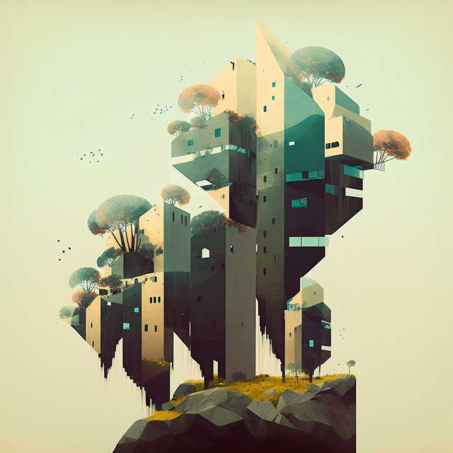 Bioarchitecture by Dan Matutina, Midjourney prompt with --stylize 100, showcasing unique design and composition.