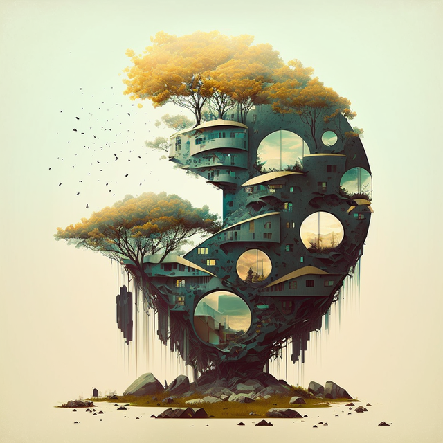 Bioarchitecture by Dan Matutina, Midjourney prompt with --stylize 1000, showcasing intricate design and composition.
