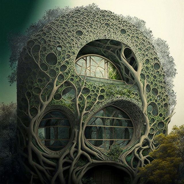 bioarchitecture by Ivan Marchuk, Midjourney prompt with --stylize 1000, showcasing intricate design and artistic quality.