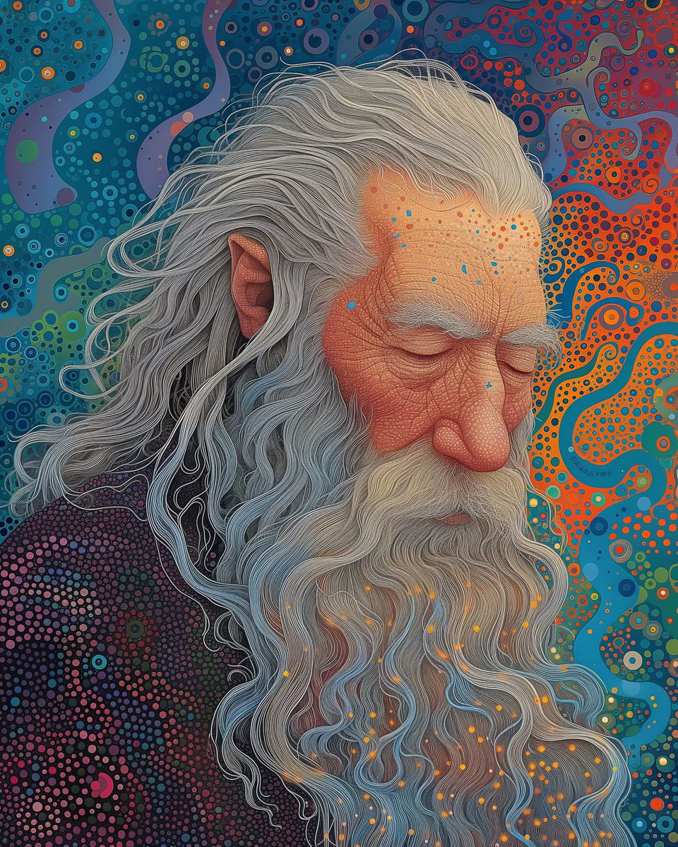 Midjourney prompt for Gandalf portrait by Kazumasa Nagai, showcasing V6 features, Upscale Subtle, Creative, Gigapixel AI enhancements.