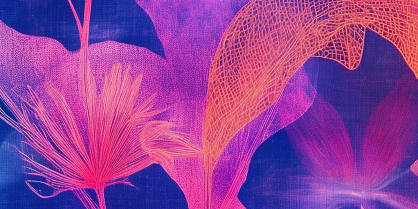 Midjourney prompt showcasing abstract floral design with vibrant colors, highlighting AI-generated art styles and techniques.