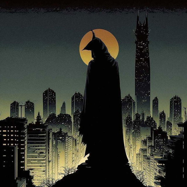 Midjourney prompt depicting Nazgul silhouette over Tokyo skyline, stylized with urban elements and dramatic lighting.