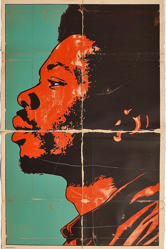 Midjourney prompt for poster art featuring Emory Douglas style, highlighting techniques in lithography, Art Nouveau, and Modernism.