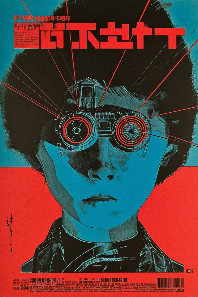 Midjourney prompt for Metropolis movie poster art by Shigeo Fukuda, featuring complex designs and vibrant colors, version 6.