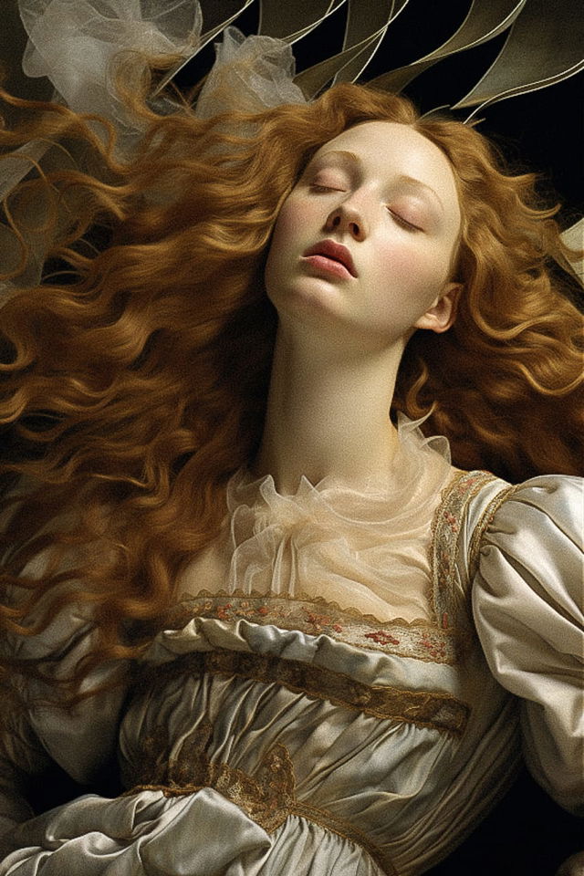 Midjourney prompt showcasing Sandro Botticelli's style with modern aesthetics, featuring detailed allegorical elements and Renaissance influences.