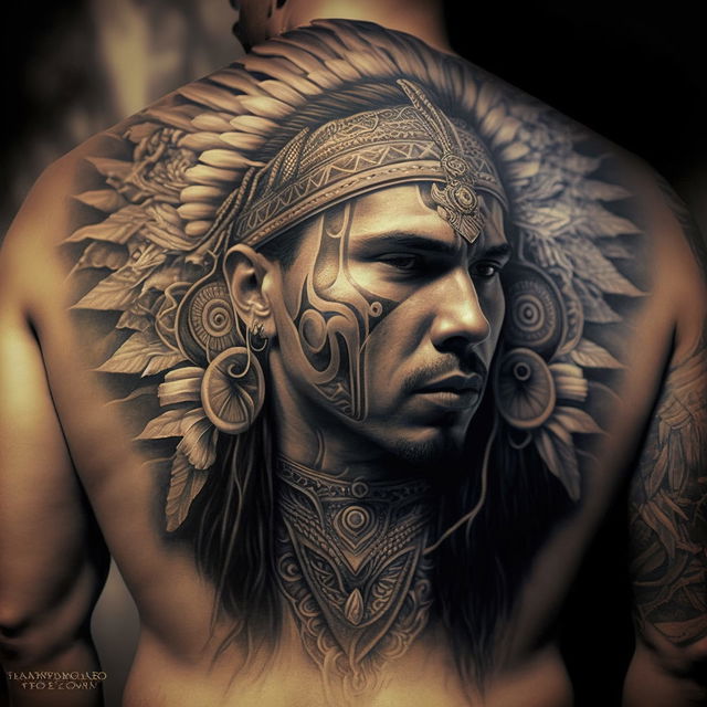 Chicano tattoo design featuring intricate tribal elements, showcasing Midjourney prompt engineering and artistic influences.