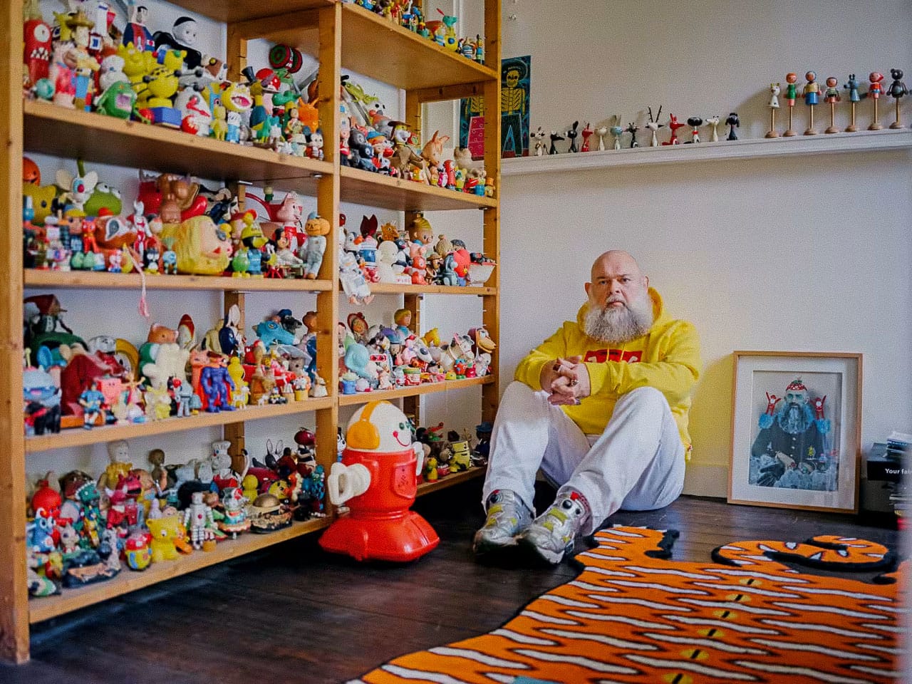 Walter Van Bierendonck with his collection of vintage dolls. Photographer: Kevin Faingnaert (2023)