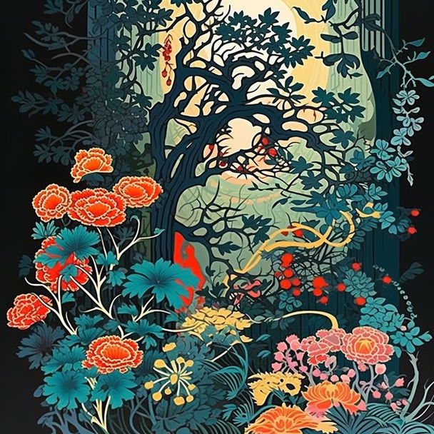 Eyvind Earle style, Midjourney V5 — pick 14 of 19, picture 3 of 4