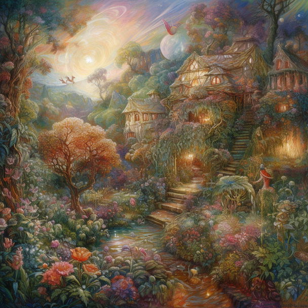 Josephine Wall style, Midjourney V5 — pick 7 of 19, picture 1 of 4