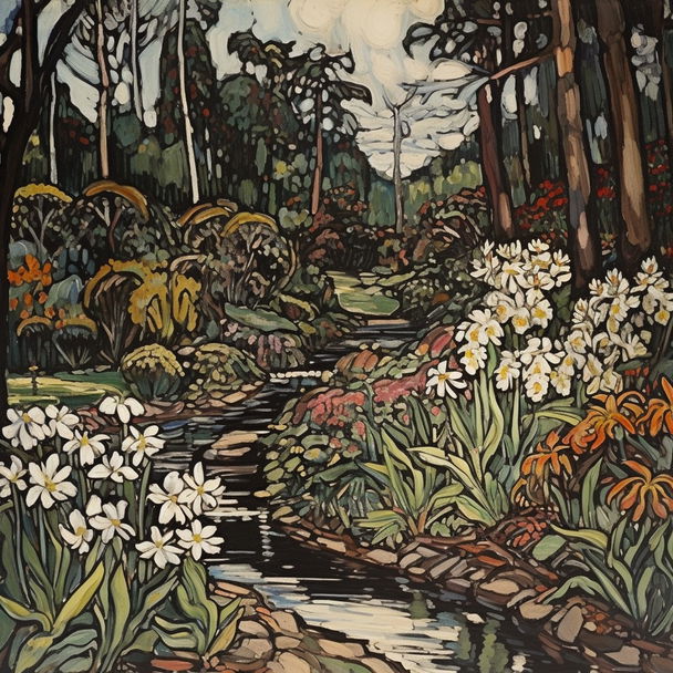 Margaret Preston style, Midjourney V5 — pick 8 of 19, picture 1 of 4