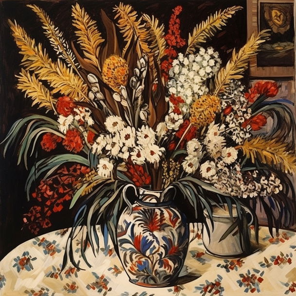 Margaret Preston style, Midjourney V5 — pick 8 of 19, picture 4 of 4