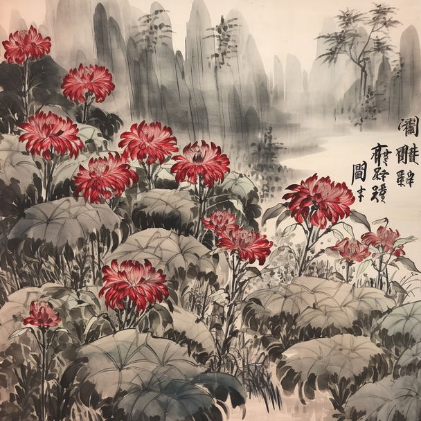 Qi Baishi style, Midjourney V5 — pick 1 of 19, picture 1 of 4