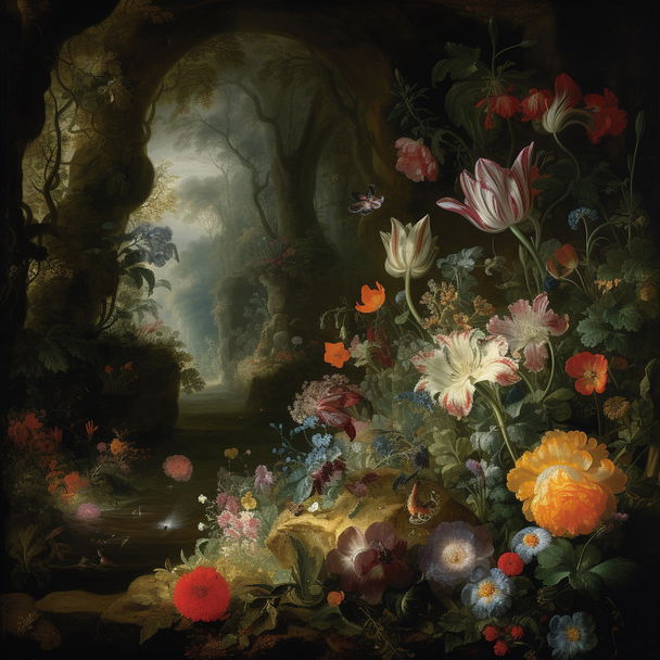 Rachel Ruysch style, Midjourney V5 — pick 3 of 19, picture 1 of 4
