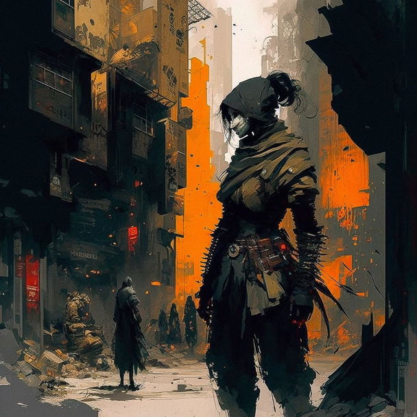 Ashley Wood style, Midjourney V4 — pick 3 of 10, picture 1 of 4
