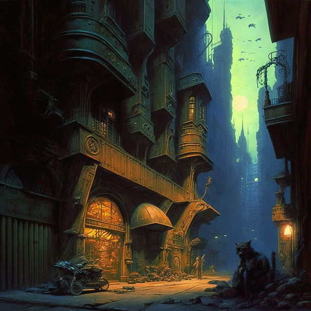 Bob Eggleton style, Midjourney V4 — pick 1 of 10, picture 1 of 4