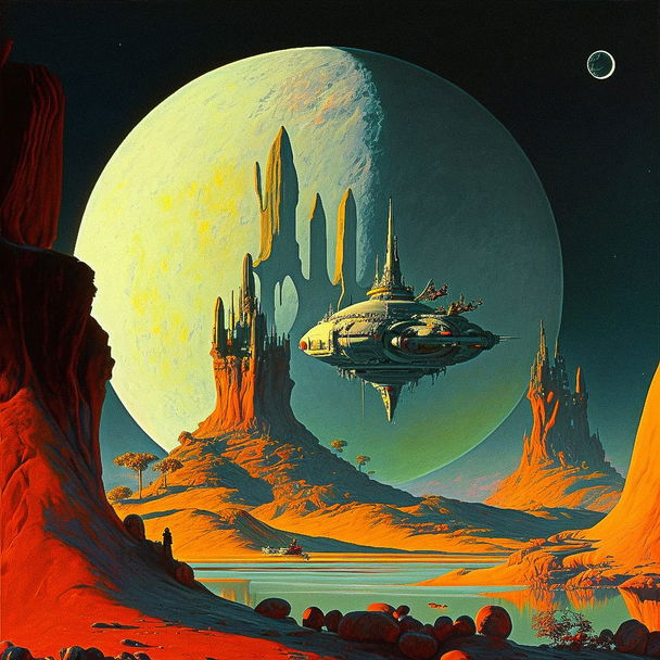 Chesley Bonestell style, Midjourney V4 — pick 10 of 10, picture 2 of 4