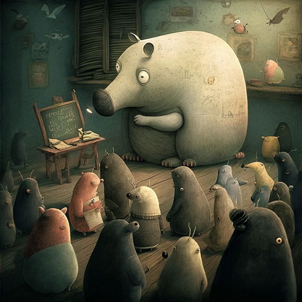 Shaun Tan style, Midjourney V4 — pick 2 of 10, picture 1 of 4