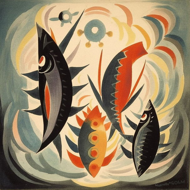 Arthur Dove style, Midjourney V5.1 — pick 16 of 20, picture 1 of 4