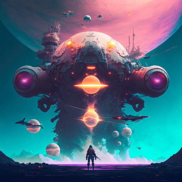 Beeple style, Midjourney V4 — pick 1 of 9, picture 2 of 4