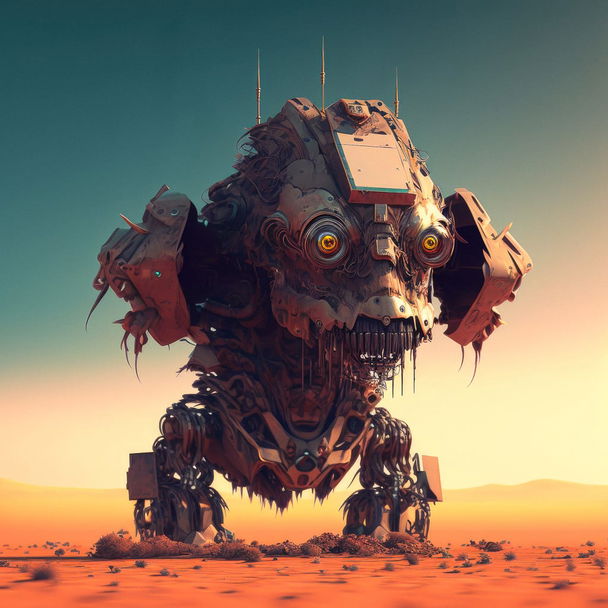 Beeple style, Midjourney V4 — pick 1 of 9, picture 3 of 4