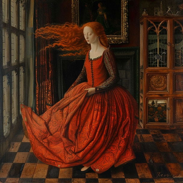 Jan Van Eyck style, Midjourney V6 — pick 6 of 13, picture 1 of 4