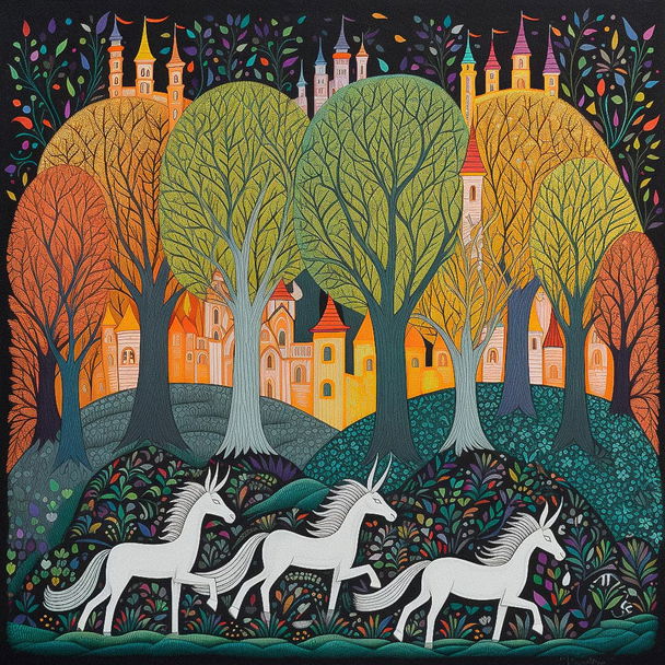 Gond painting style, Midjourney V5 — pick 14 of 20, picture 4 of 4