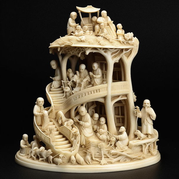 Ivory carving style, Midjourney V5 — pick 1 of 20, picture 1 of 4