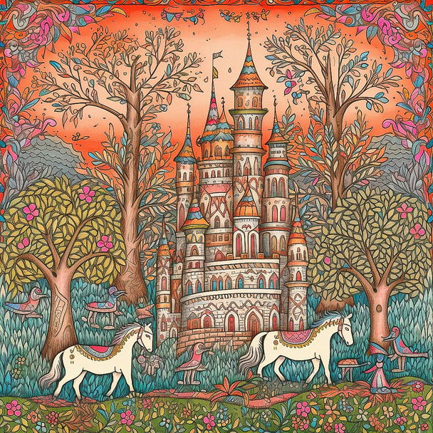 Madhubani painting style, Midjourney V5 — pick 20 of 20, picture 4 of 4