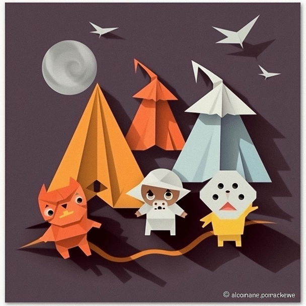 Origami style, Midjourney V5 — pick 3 of 20, picture 1 of 4
