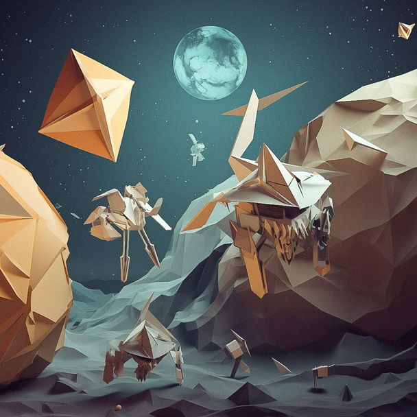 Origami style, Midjourney V5 — pick 3 of 20, picture 2 of 4