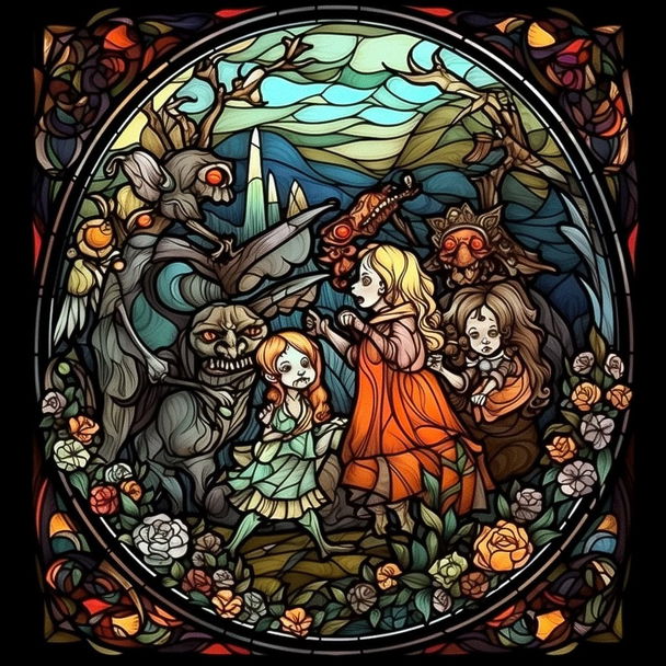 Stained glass style, Midjourney V5 — pick 4 of 20, picture 1 of 4