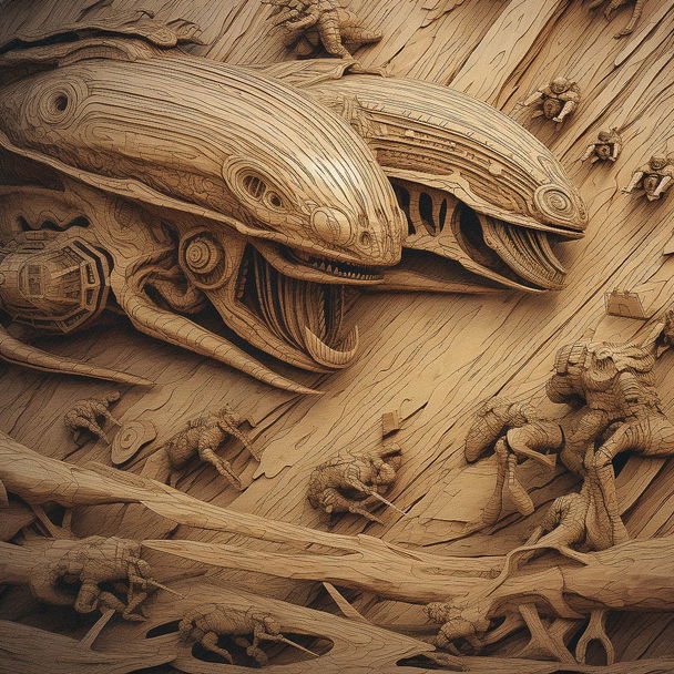 Wood carving style, Midjourney V5 — pick 2 of 20, picture 2 of 4