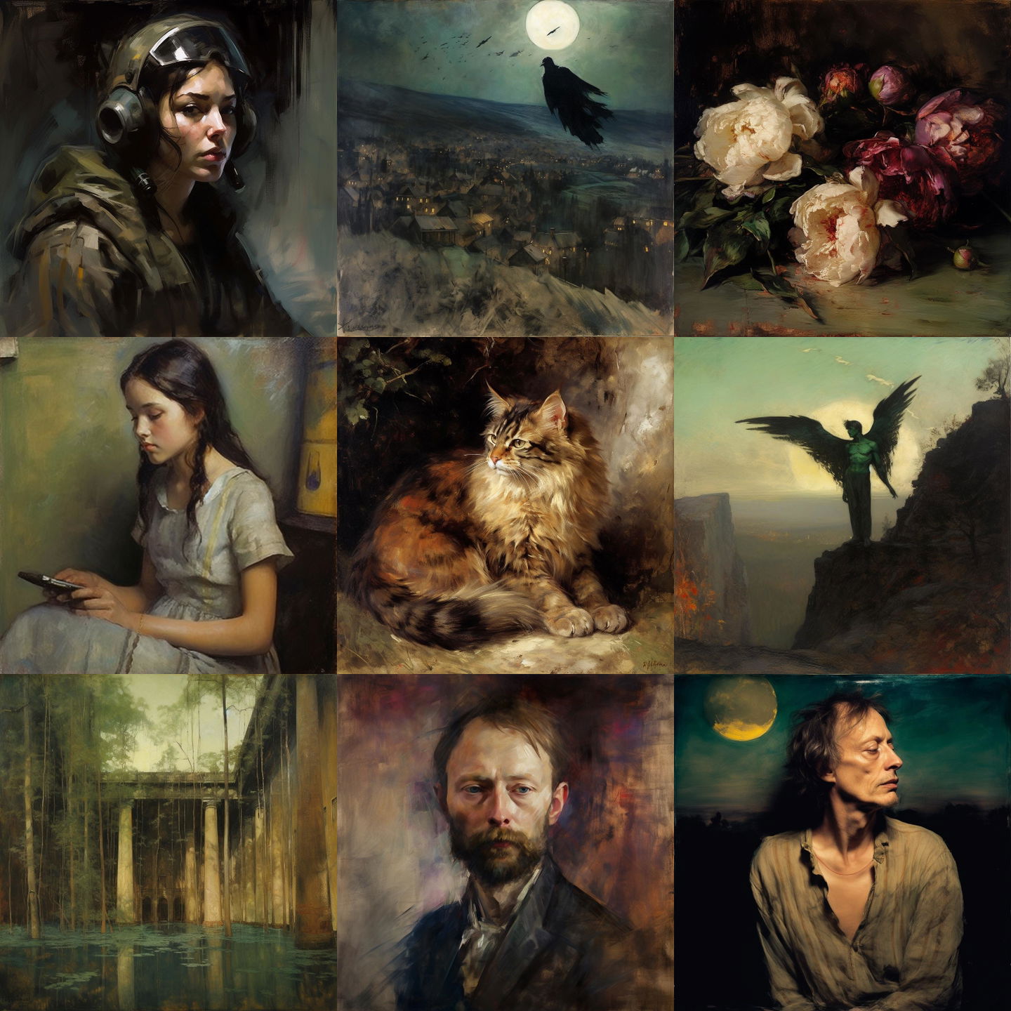 Abbott Handerson Thayer style, Midjourney V5: cyberpunk character by Abbott Handerson Thayer