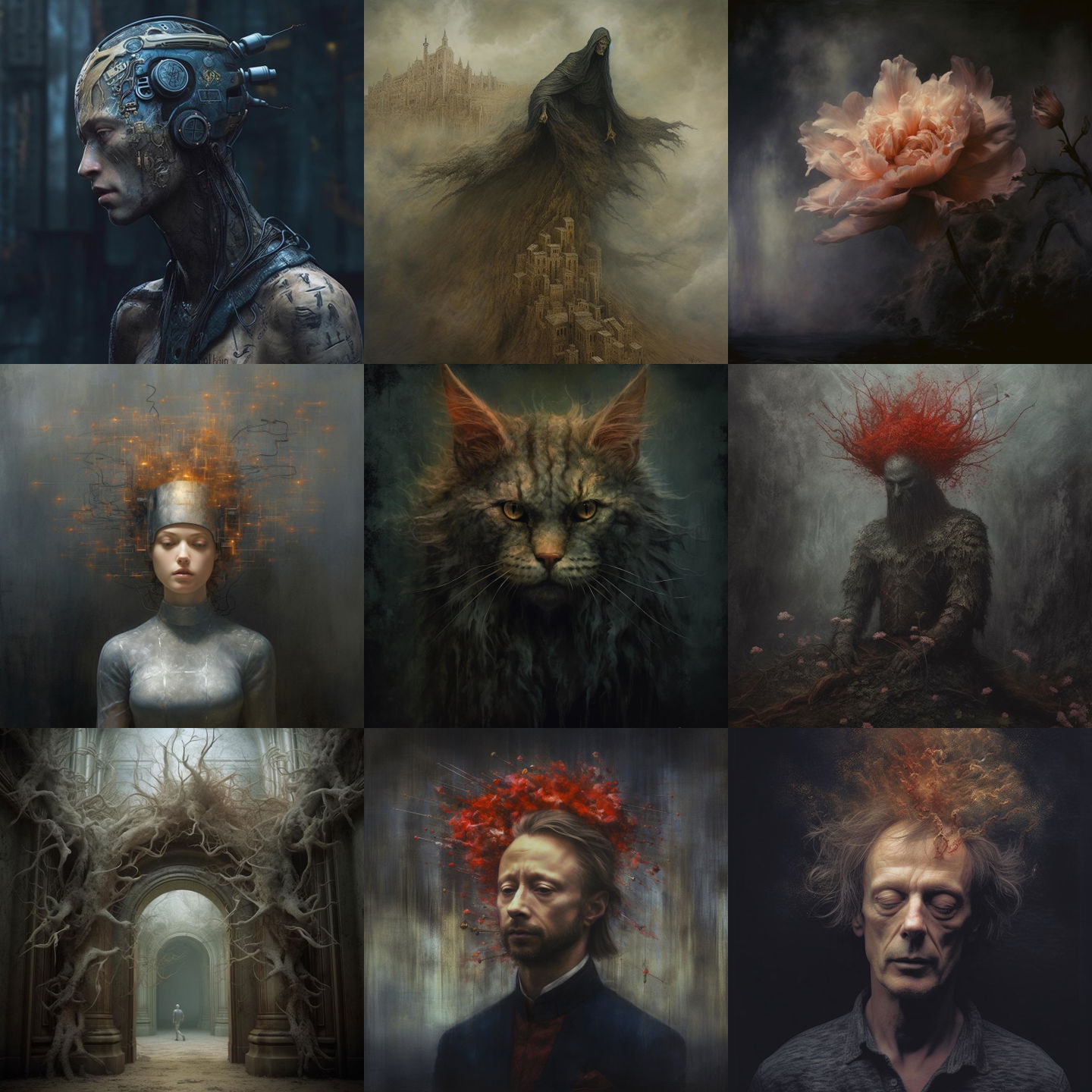 Agostino Arrivabene style, Midjourney V5.1: cyberpunk character by Agostino Arrivabene