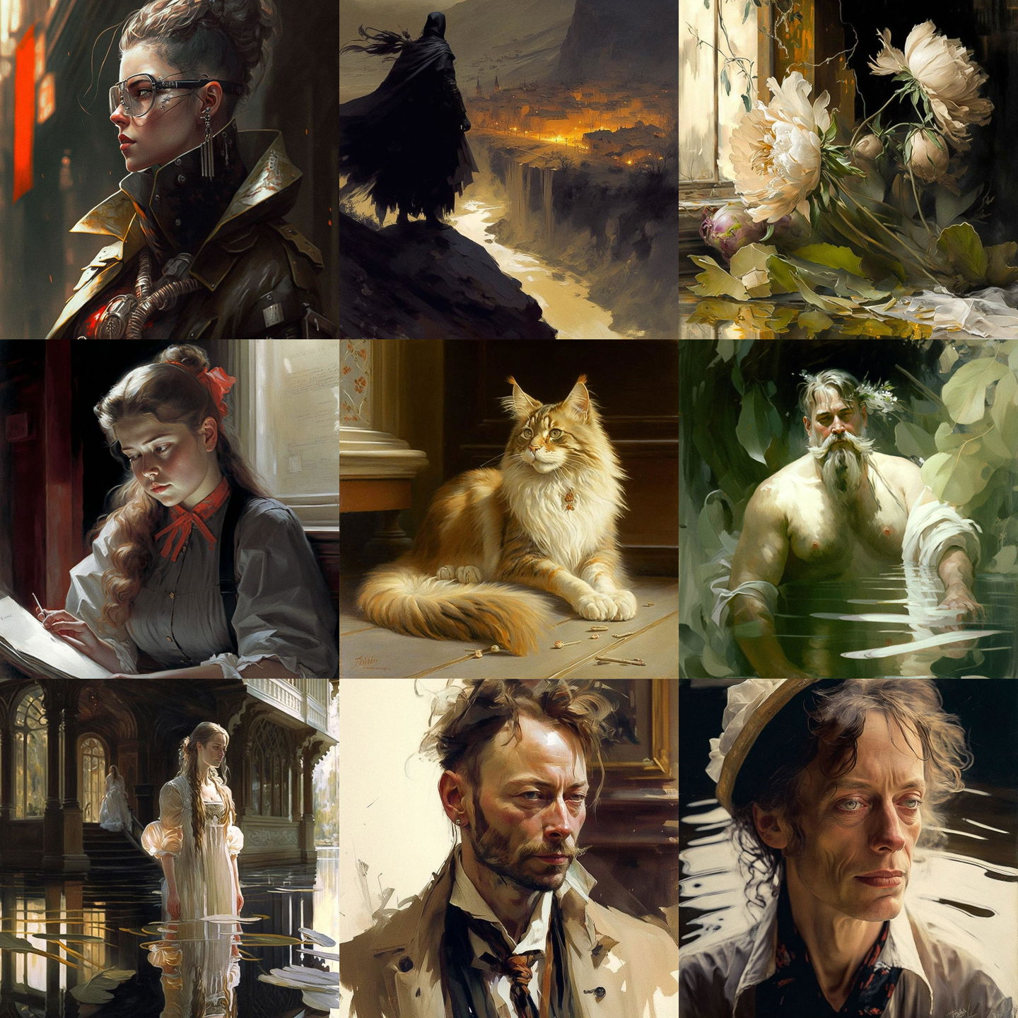 Anders Zorn style, Midjourney V4: cyberpunk character by Anders Zorn
