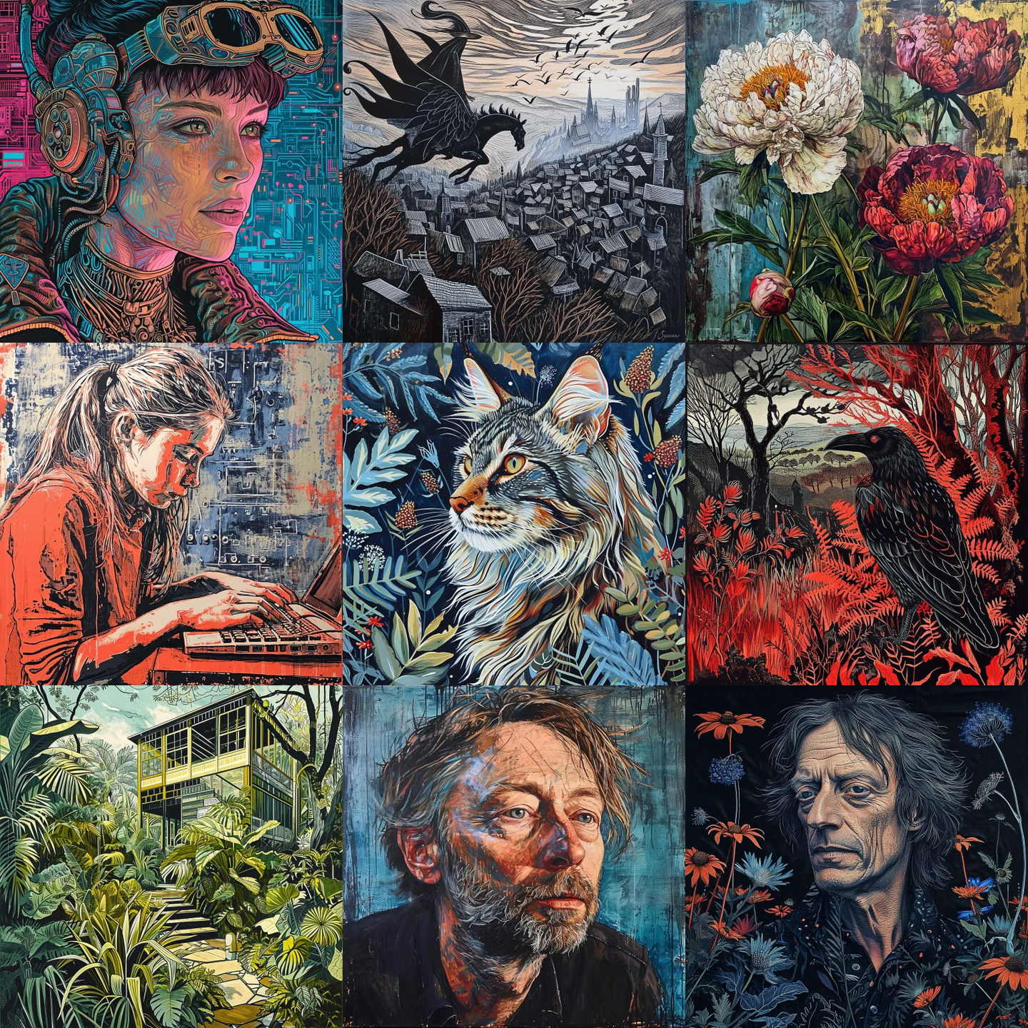 Annie Soudain style, Midjourney V6: cyberpunk character by Annie Soudain