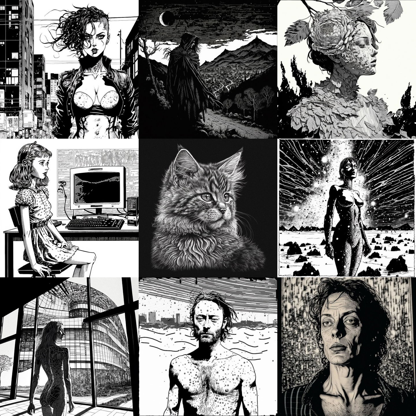Apollonia Saintclair style, Midjourney V4: cyberpunk character by Apollonia Saintclair