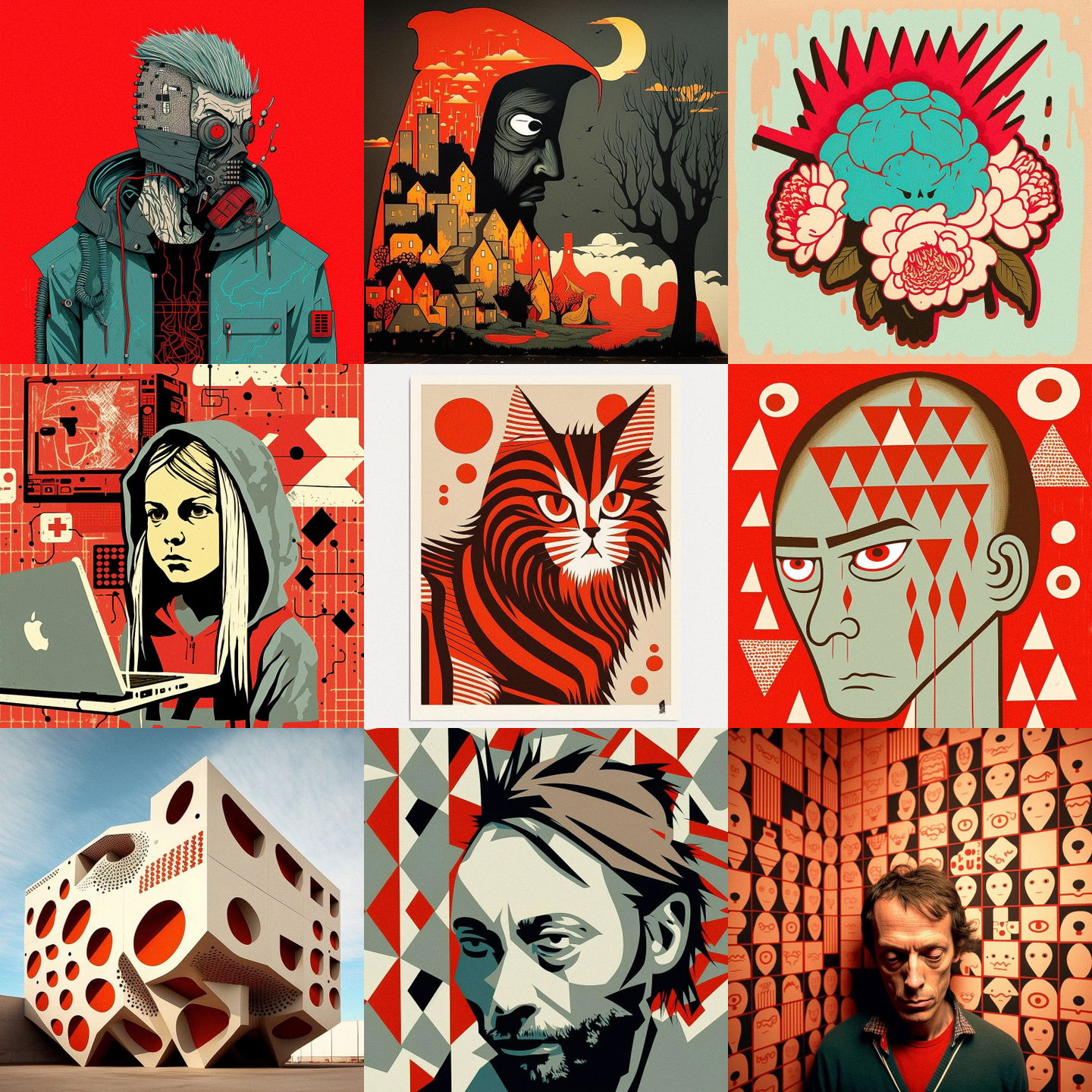 Barry McGee style, Midjourney V4: cyberpunk character by Barry McGee