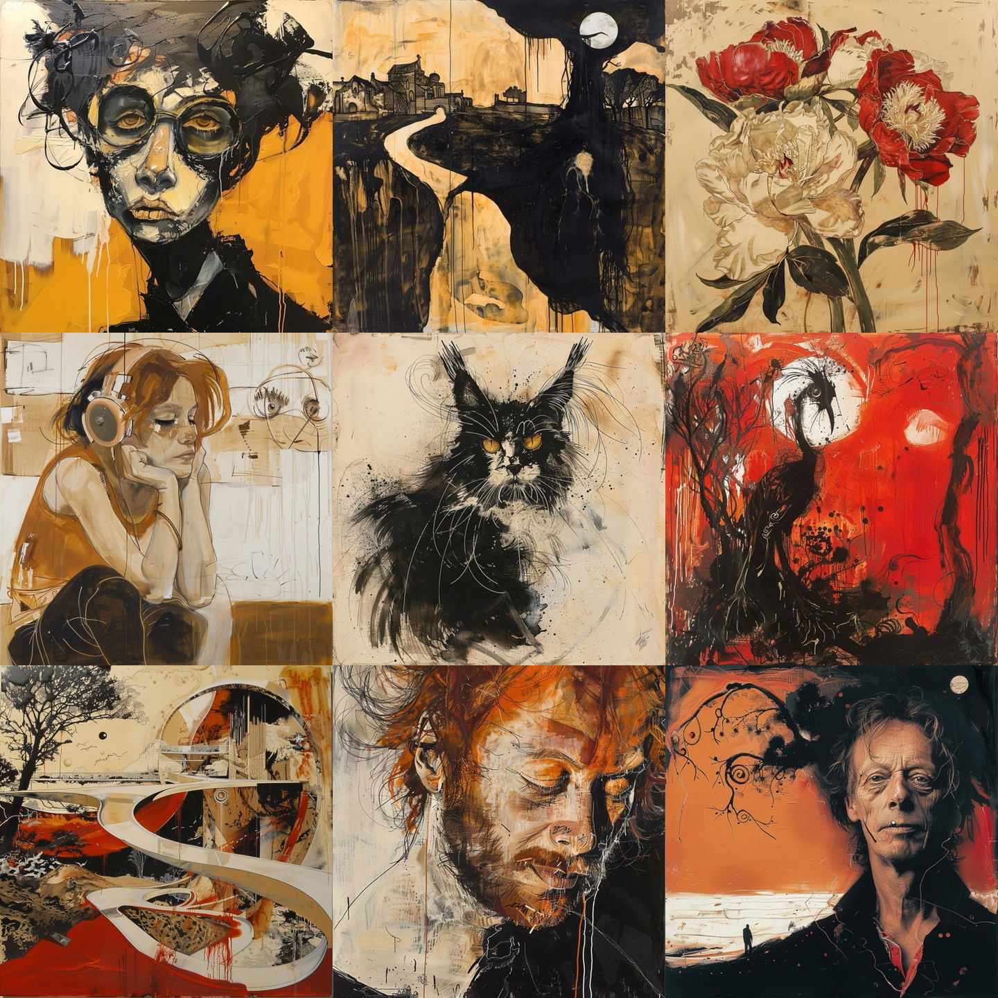 Brett Whiteley style, Midjourney V6: cyberpunk character by Brett Whiteley