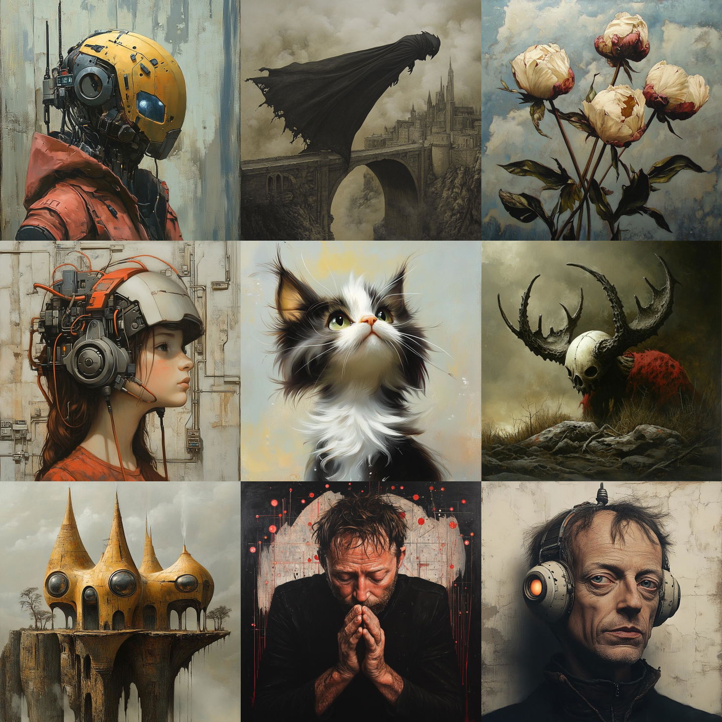 Brian Despain style, Midjourney V6.1: cyberpunk character by Brian Despain